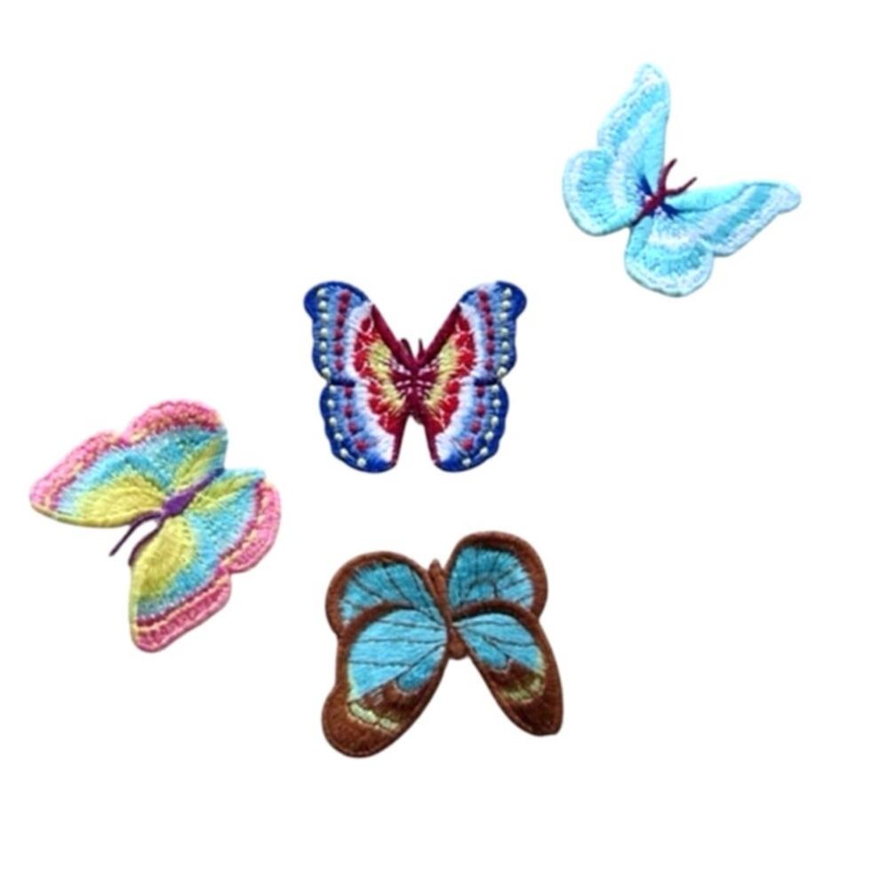 Set of Butterfly Embroidery Cloth Sew on Fabric Glue on Patches Applique 2 inch